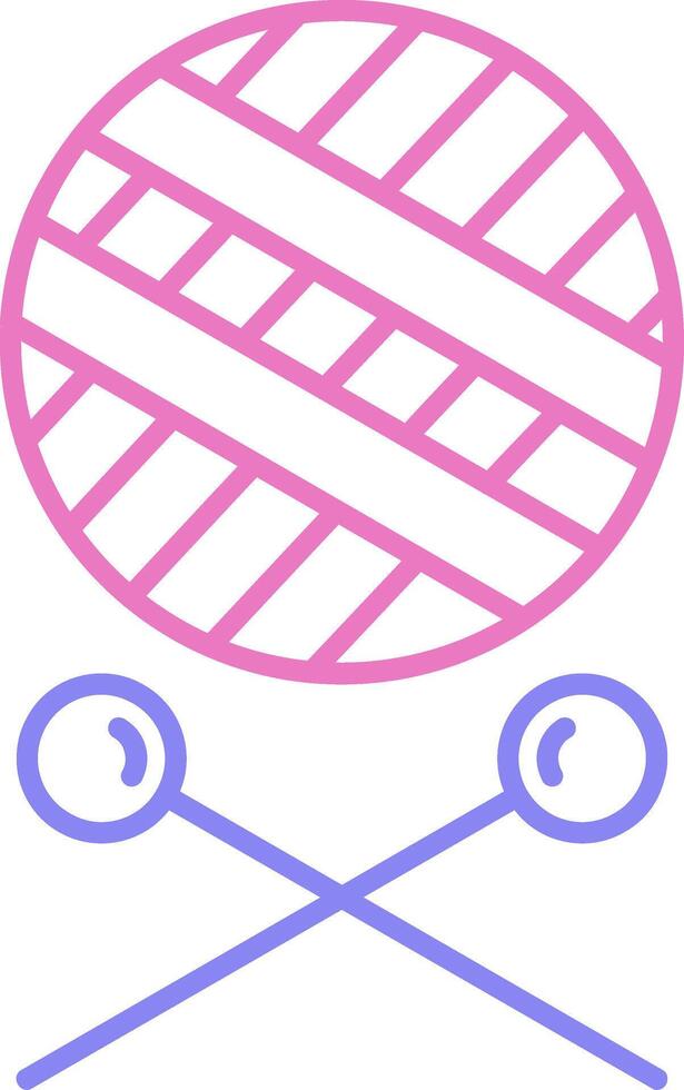 Crochet Linear Two Colour Icon vector