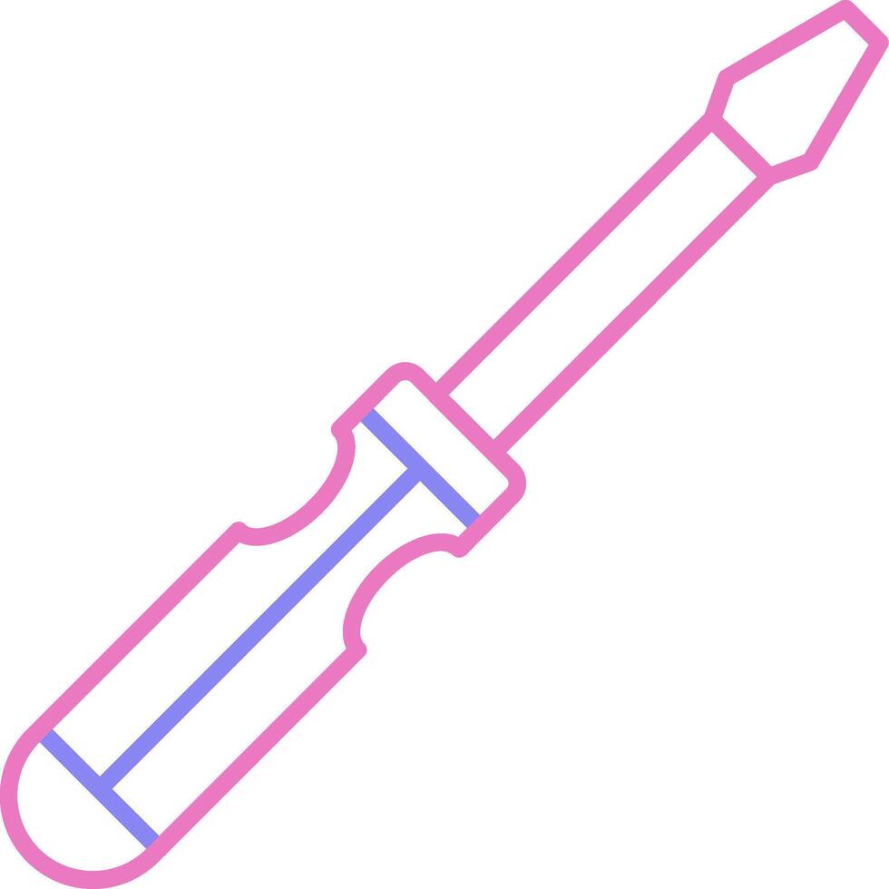 Screwdriver Linear Two Colour Icon vector