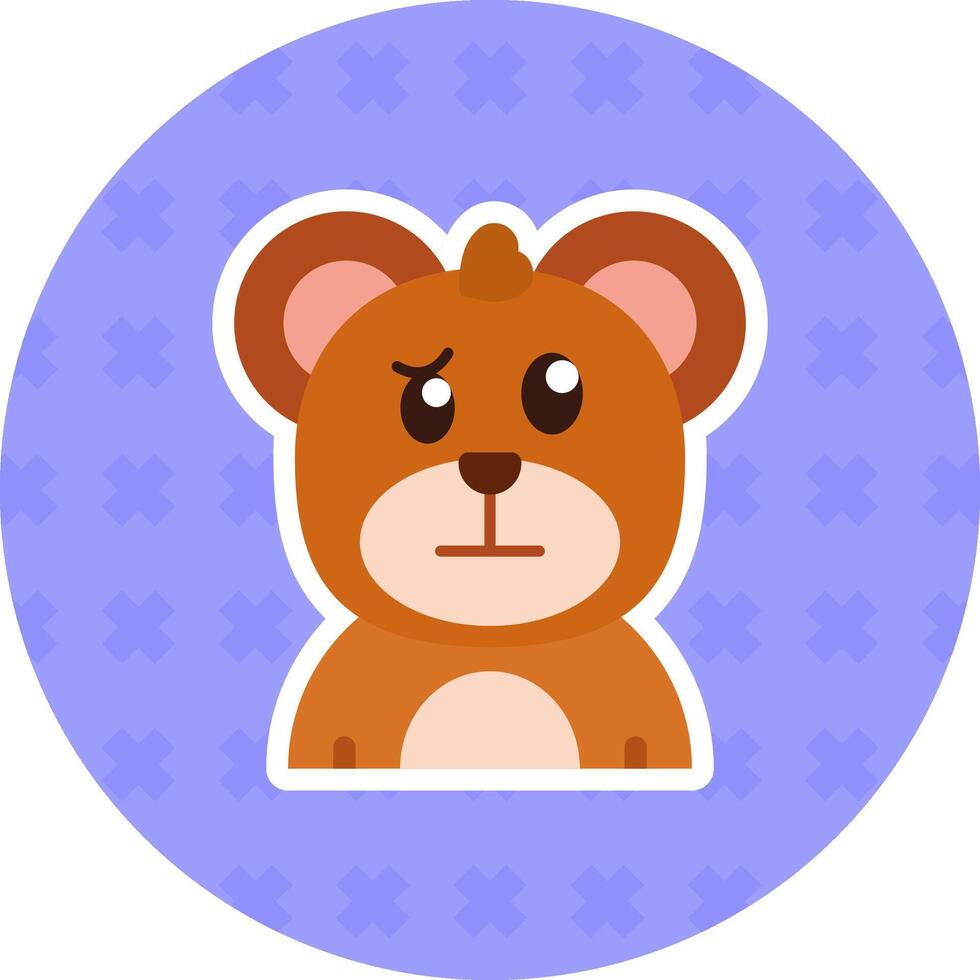 Confused Flat Sticker Icon vector