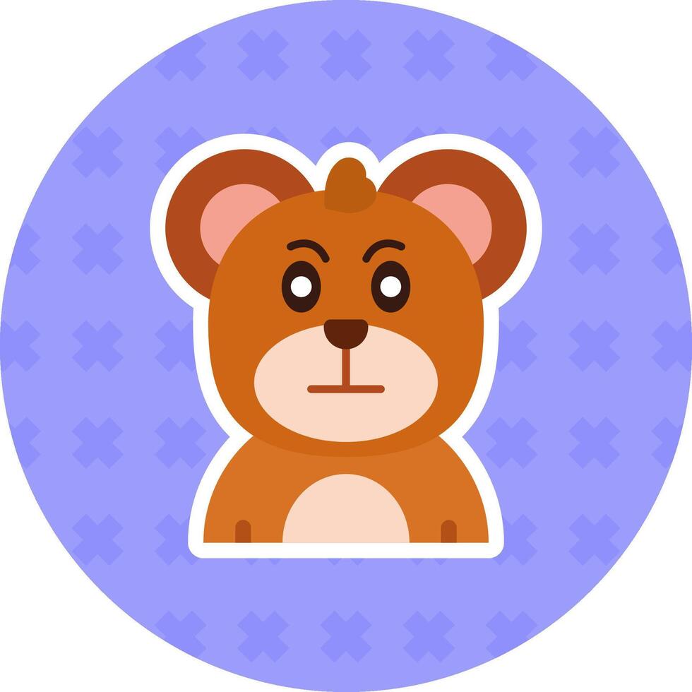 Embarrassed Flat Sticker Icon vector