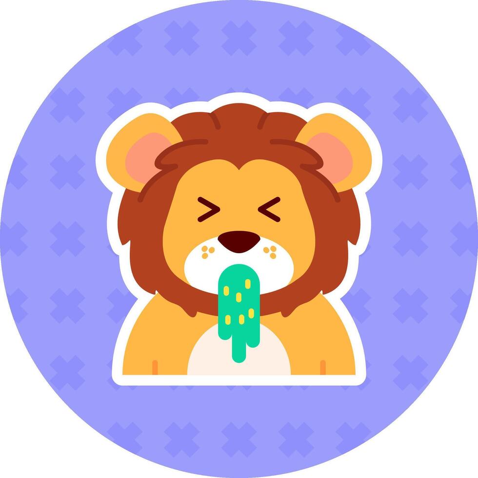 Vomit Flat Sticker Icon vector