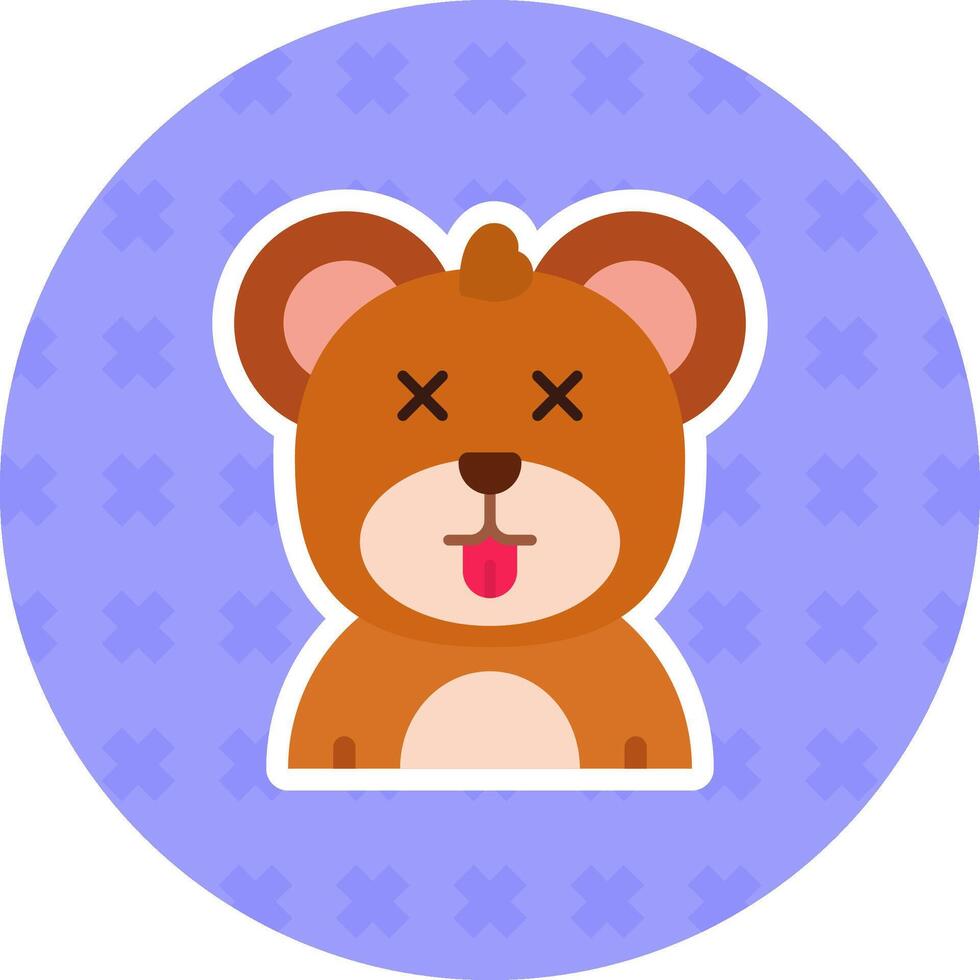 Dead Flat Sticker Icon vector