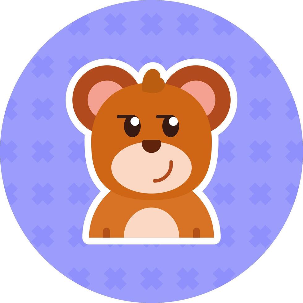 Smirking Flat Sticker Icon vector