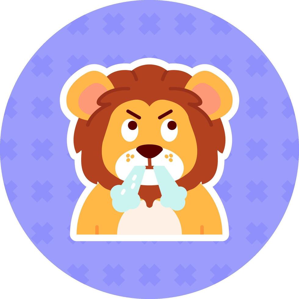 Angry Flat Sticker Icon vector