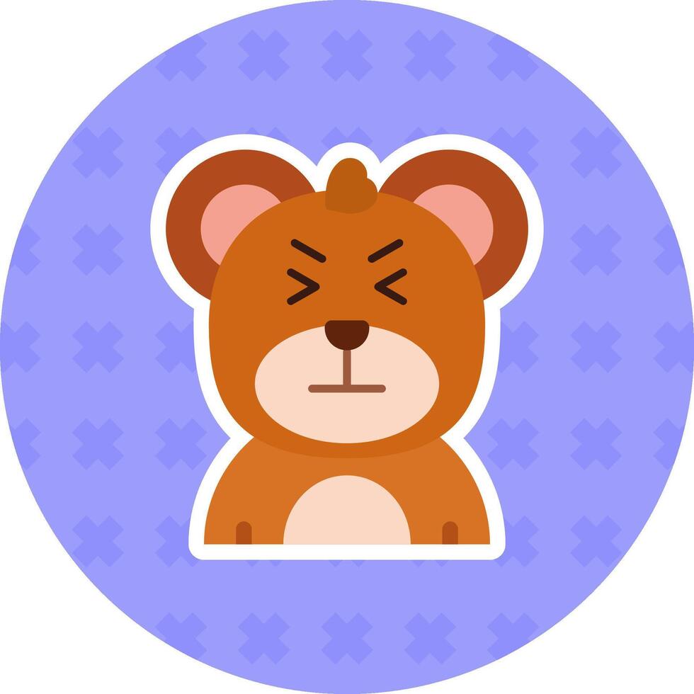 Angry Flat Sticker Icon vector