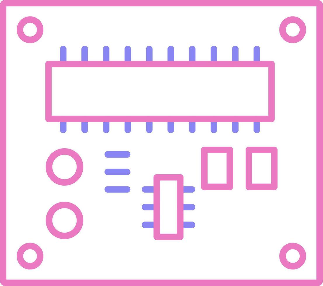 Pcb Board Linear Two Colour Icon vector