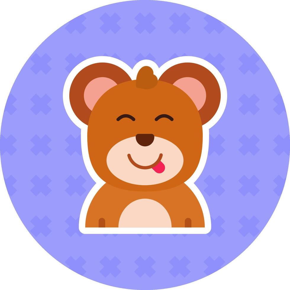 Tongue Flat Sticker Icon vector