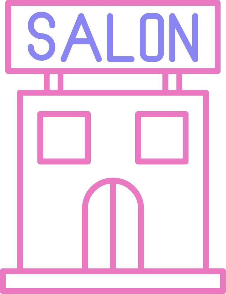 salón lineal dos color icono vector