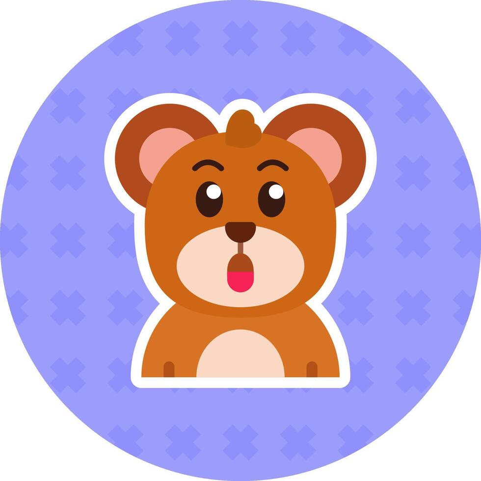 Surprised Flat Sticker Icon vector