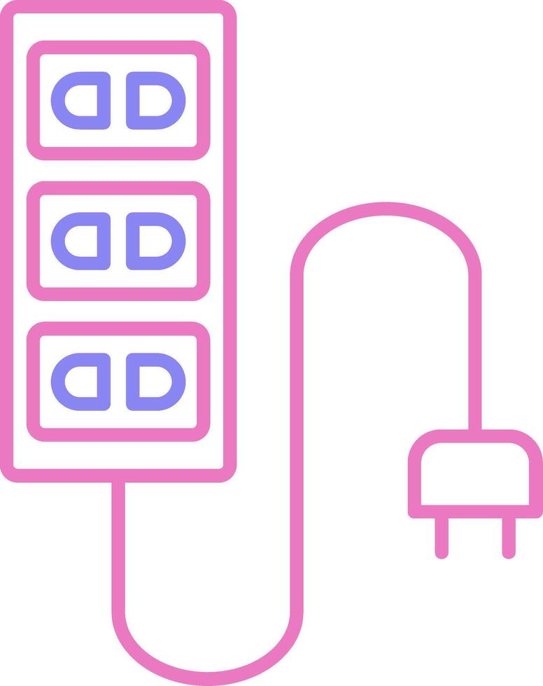 extensión cable lineal dos color icono vector