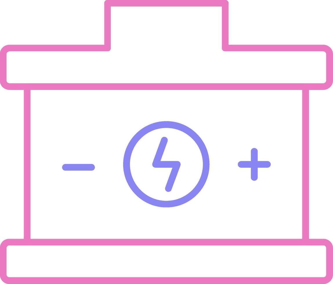 batería lineal dos color icono vector