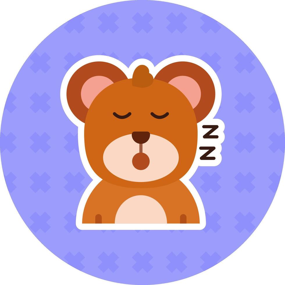 Sleep Flat Sticker Icon vector