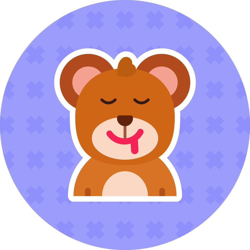 Drooling Flat Sticker Icon vector