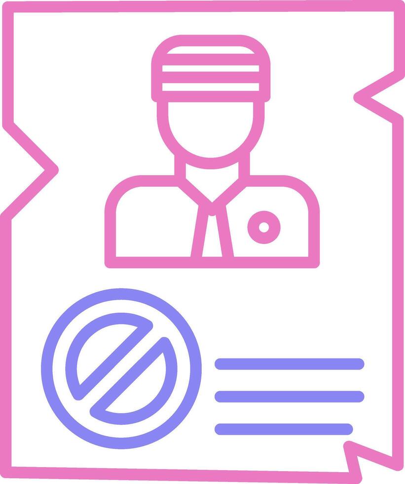 Blaklist Linear Two Colour Icon vector