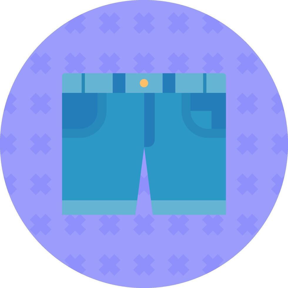 pantalones cortos plano pegatina icono vector