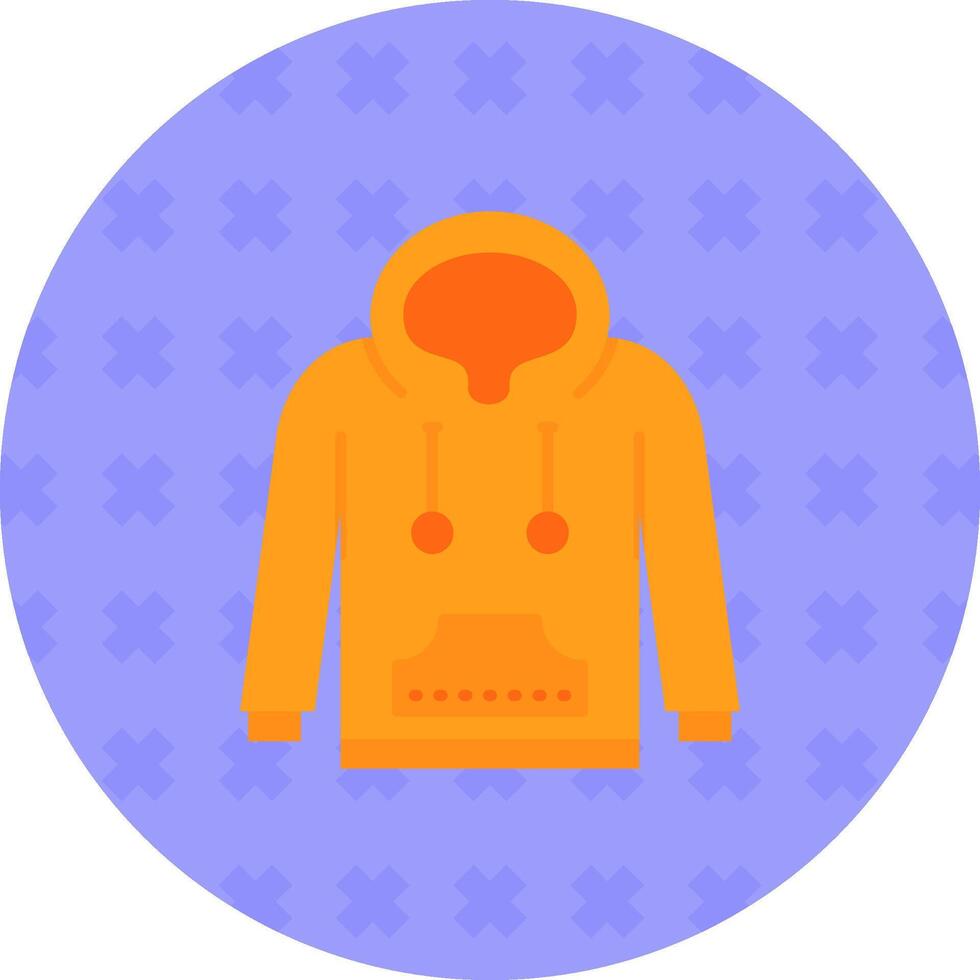 Hoodie Flat Sticker Icon vector
