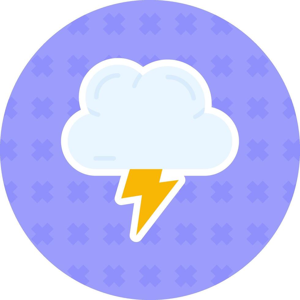 Lightning Flat Sticker Icon vector