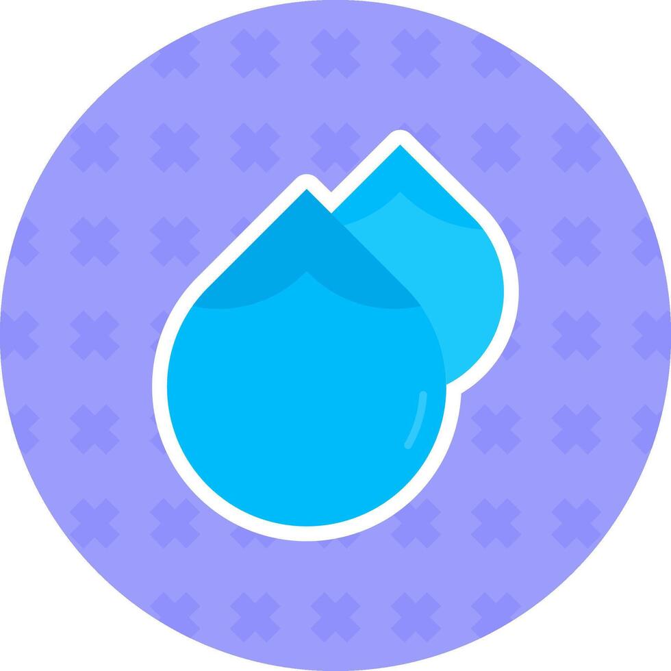 agua gotas plano pegatina icono vector
