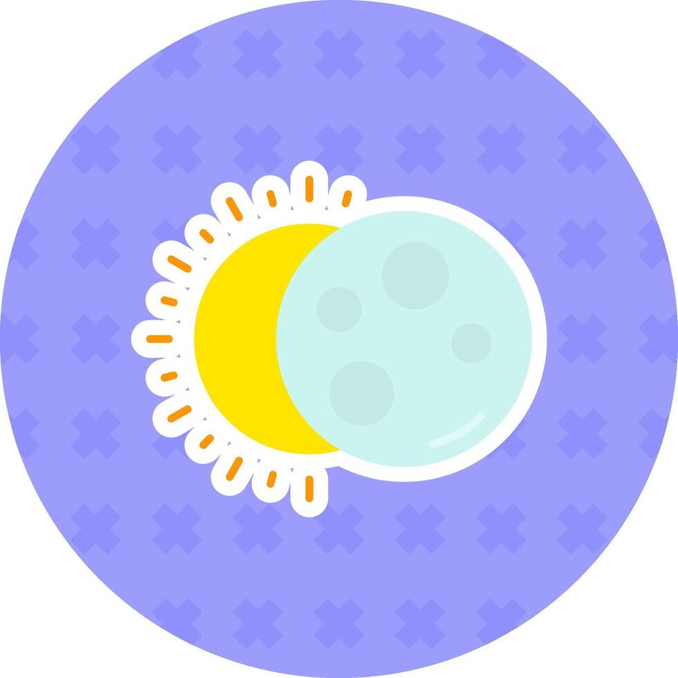 Eclipse Flat Sticker Icon vector