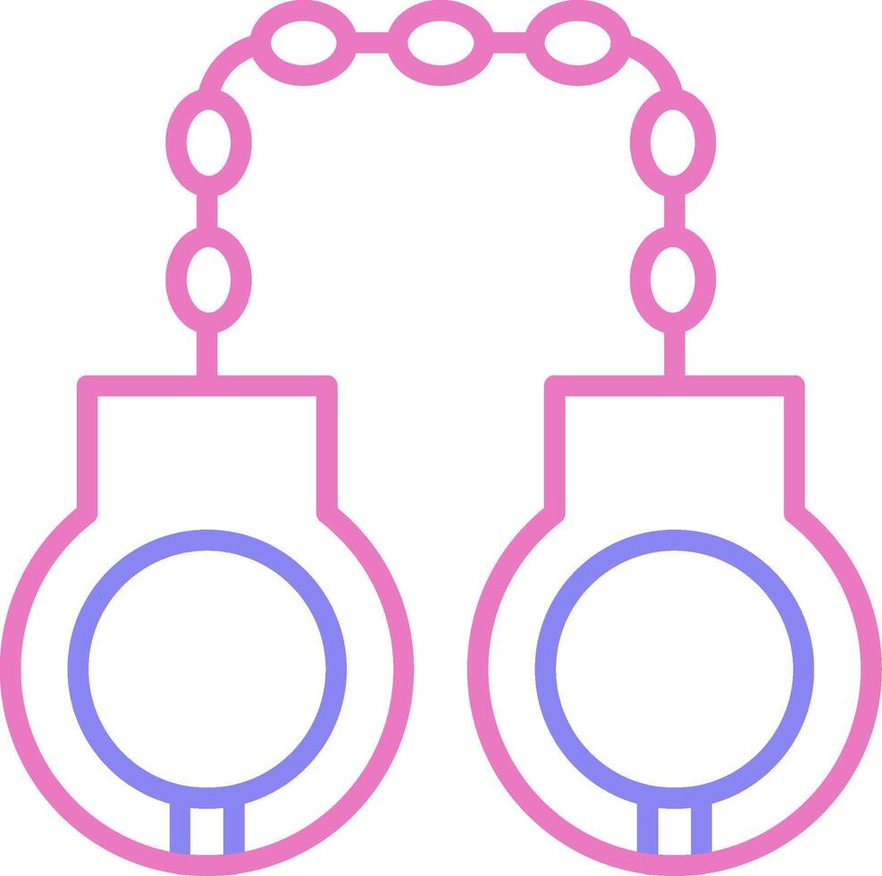 Handcuffs Linear Two Colour Icon vector