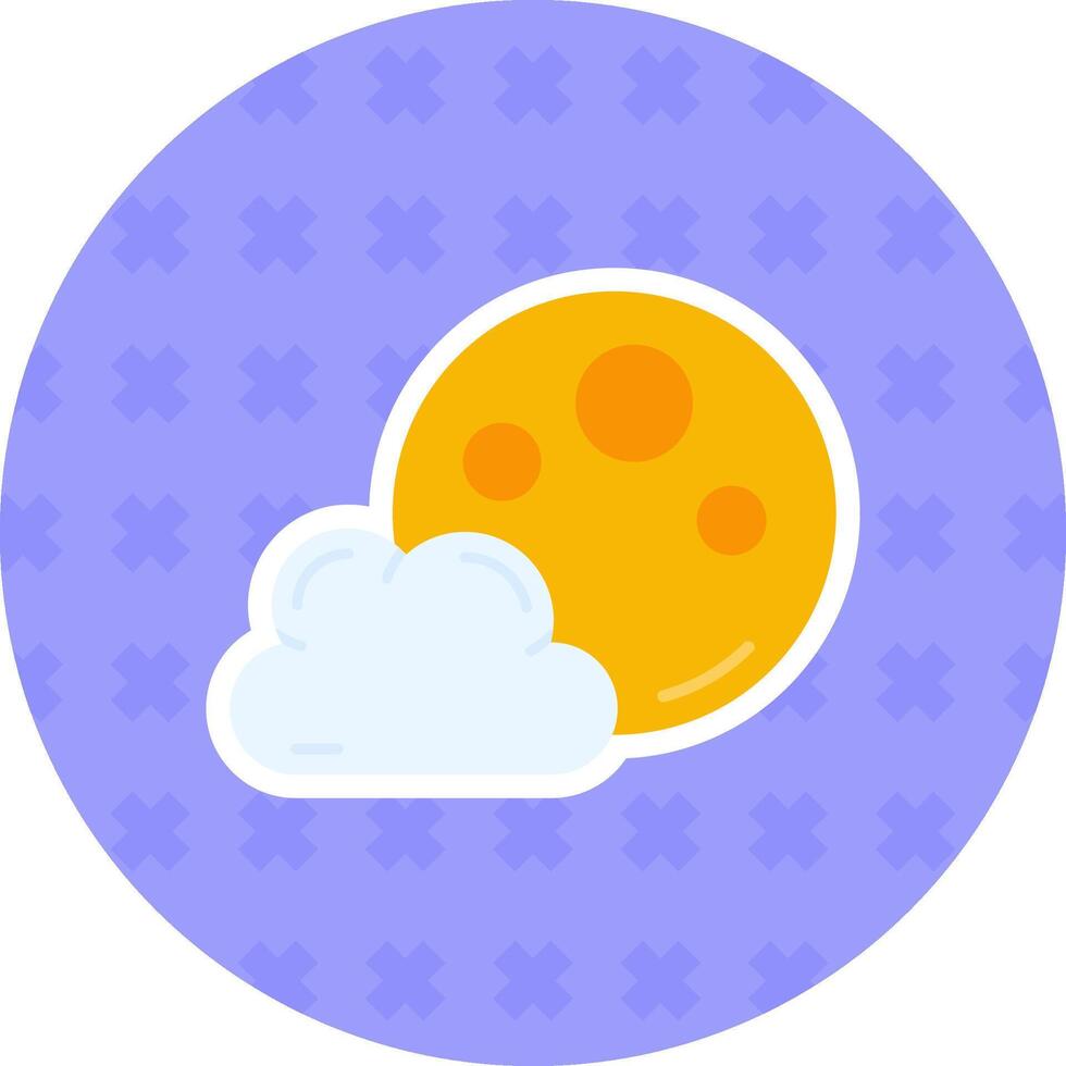 Moon Flat Sticker Icon vector