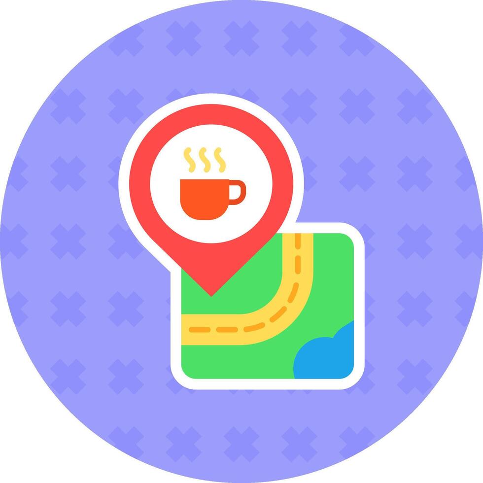 Coffee Flat Sticker Icon vector