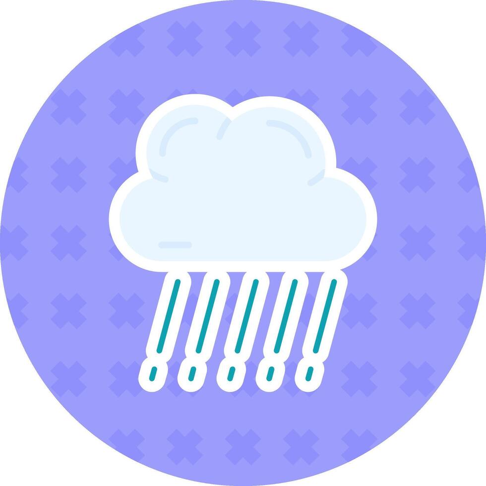 Rain Flat Sticker Icon vector