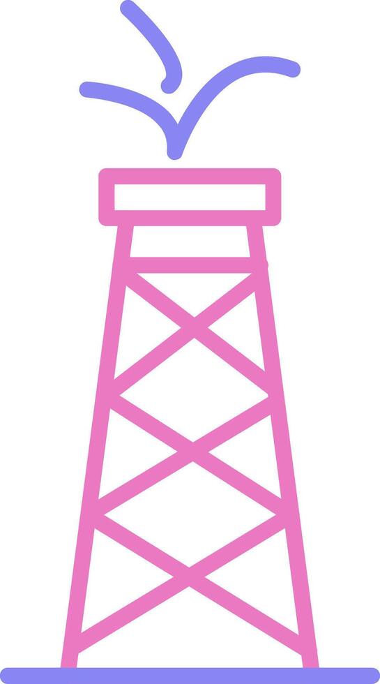 Oil Tower Linear Two Colour Icon vector