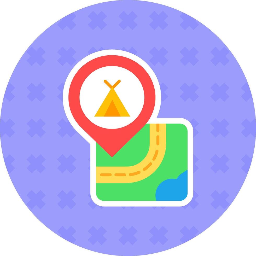 Caming Flat Sticker Icon vector