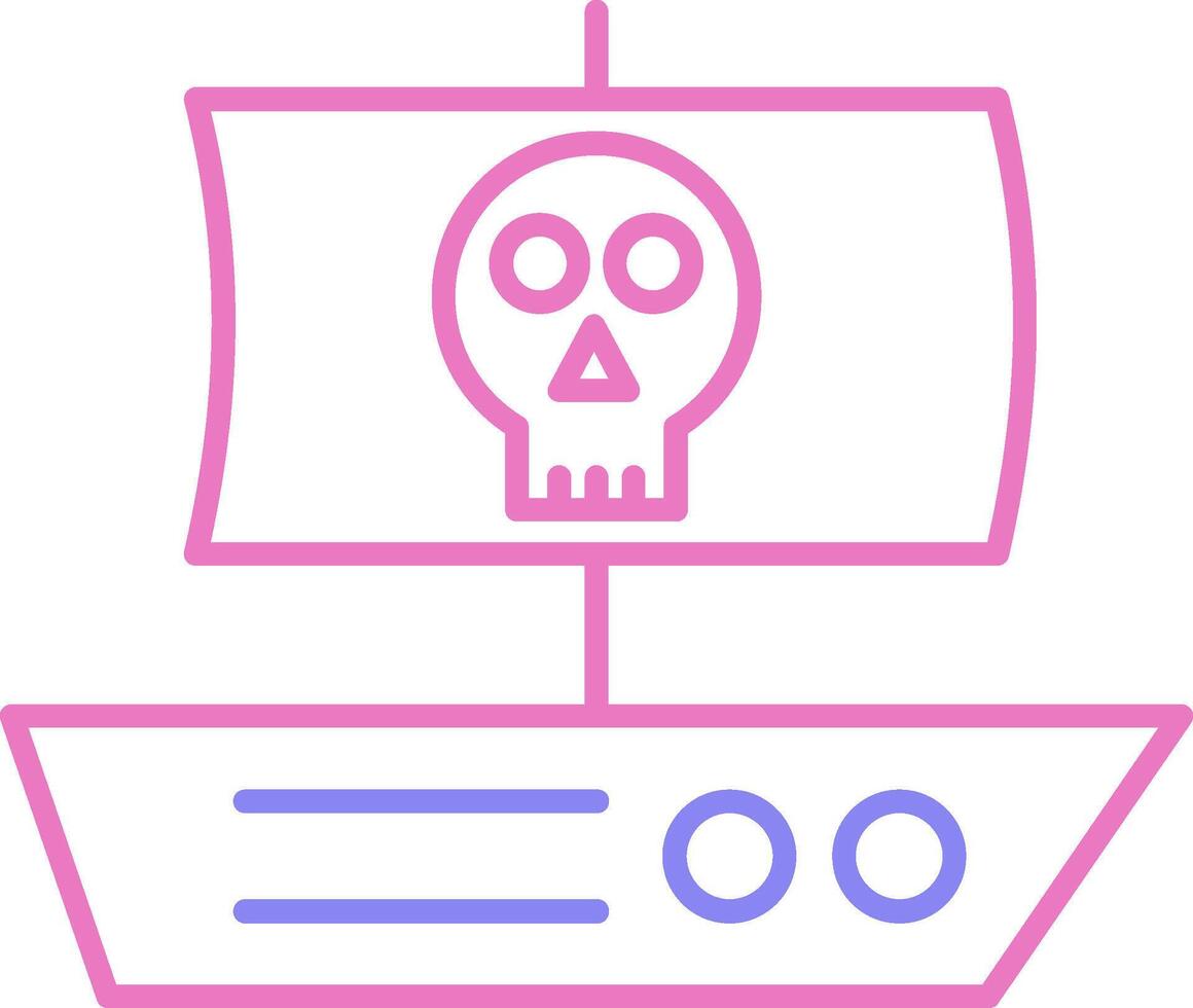 Pirate Linear Two Colour Icon vector