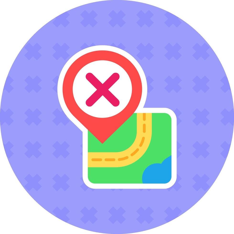 Cancel Flat Sticker Icon vector