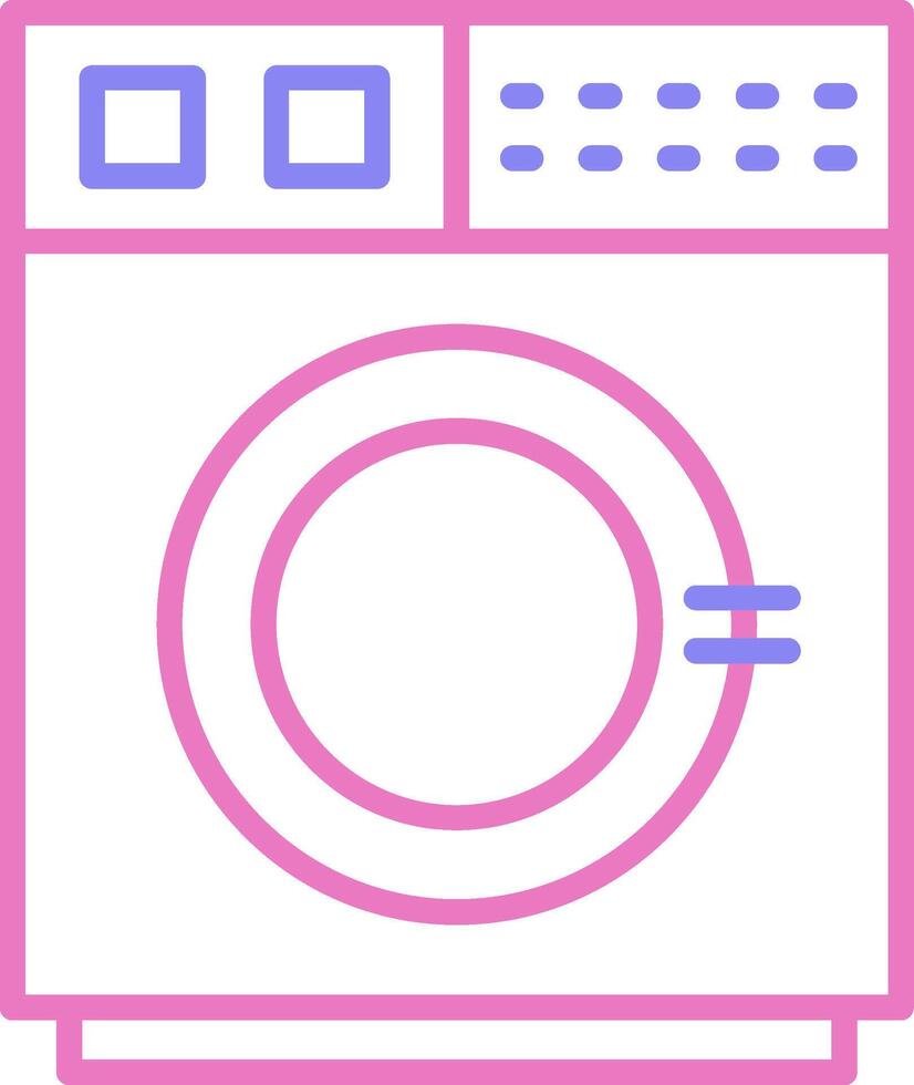 Washing Machine Linear Two Colour Icon vector