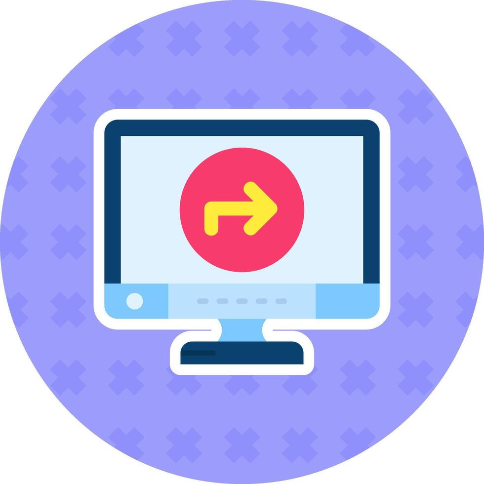 Direction Flat Sticker Icon vector