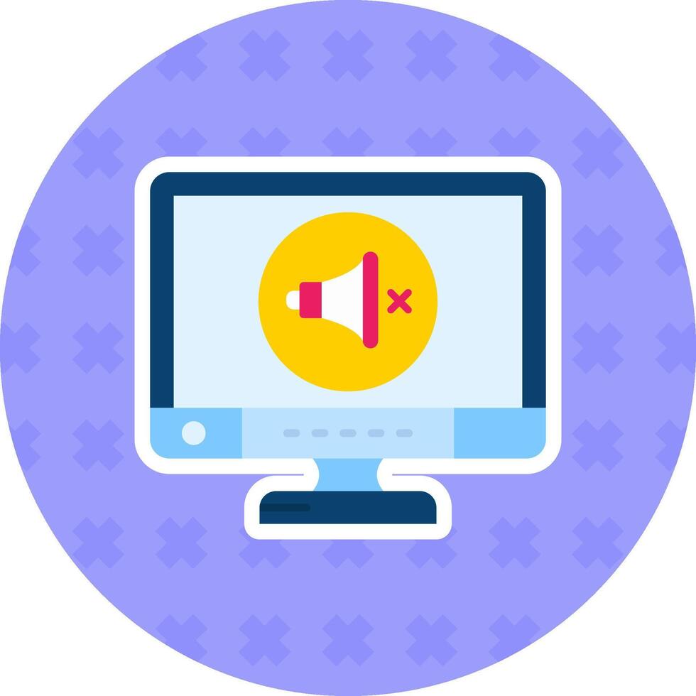 Mute Flat Sticker Icon vector