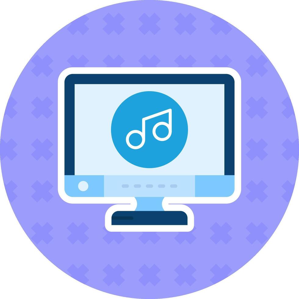 música plano pegatina icono vector