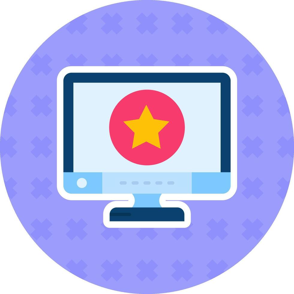 Star Flat Sticker Icon vector