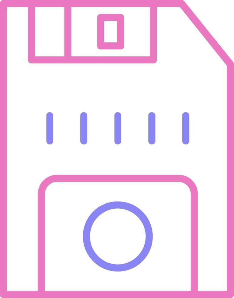 Floppy Disk Linear Two Colour Icon vector
