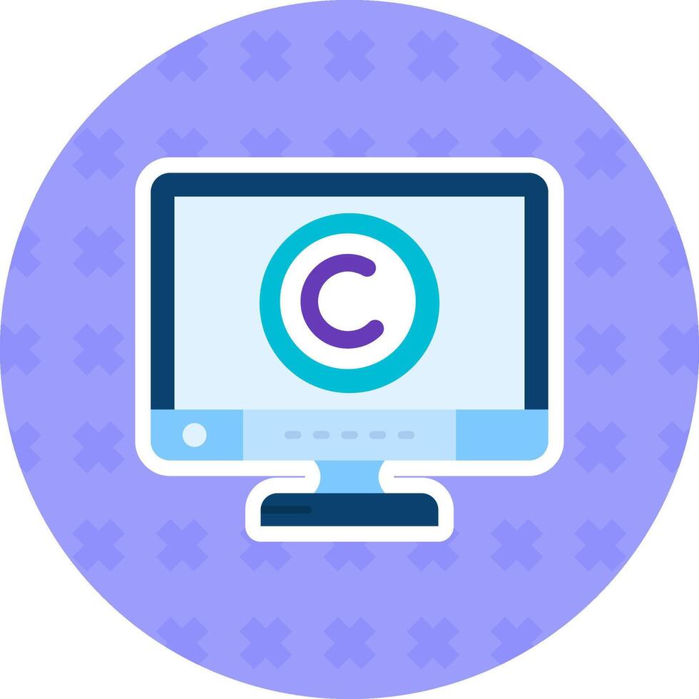 Copyright Flat Sticker Icon vector