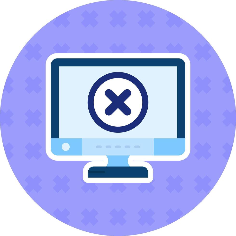 Cancel Flat Sticker Icon vector