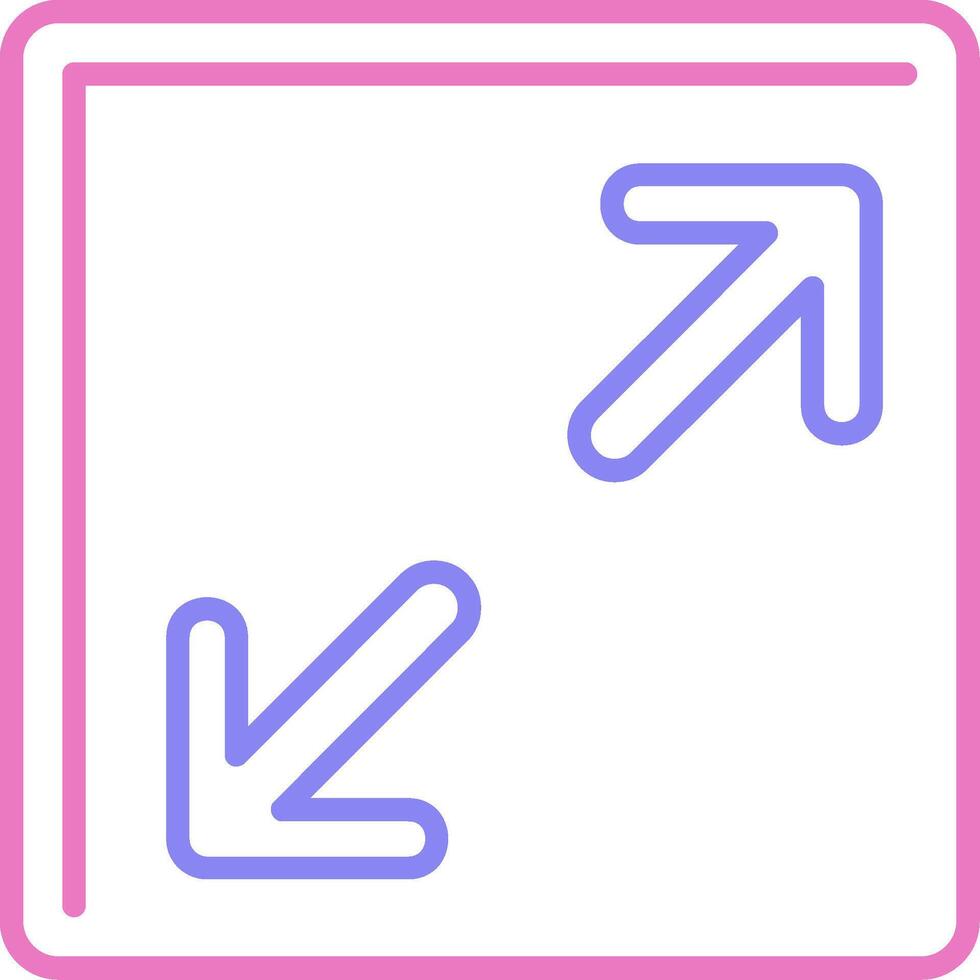 Resize Linear Two Colour Icon vector