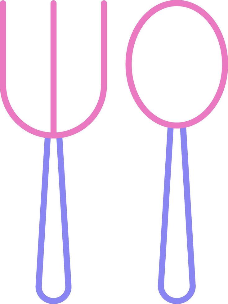 Fork Spoon Linear Two Colour Icon vector