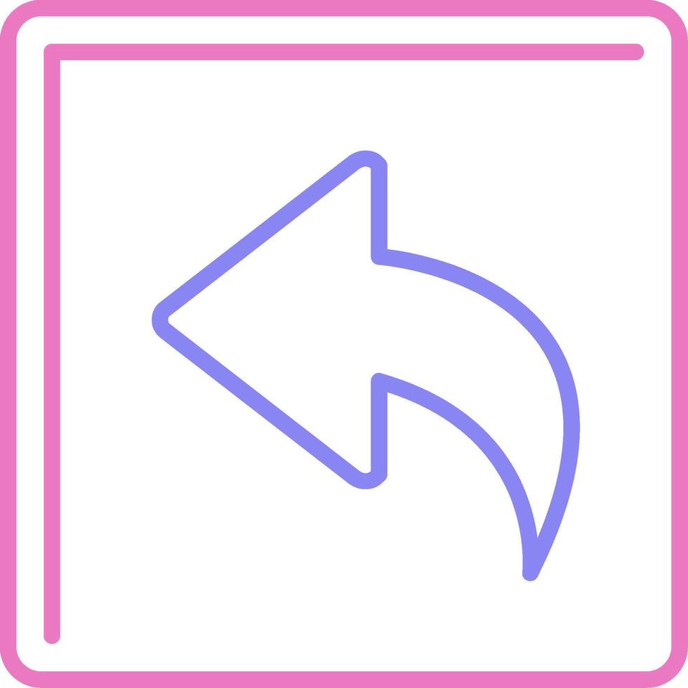Curved Left Linear Two Colour Icon vector