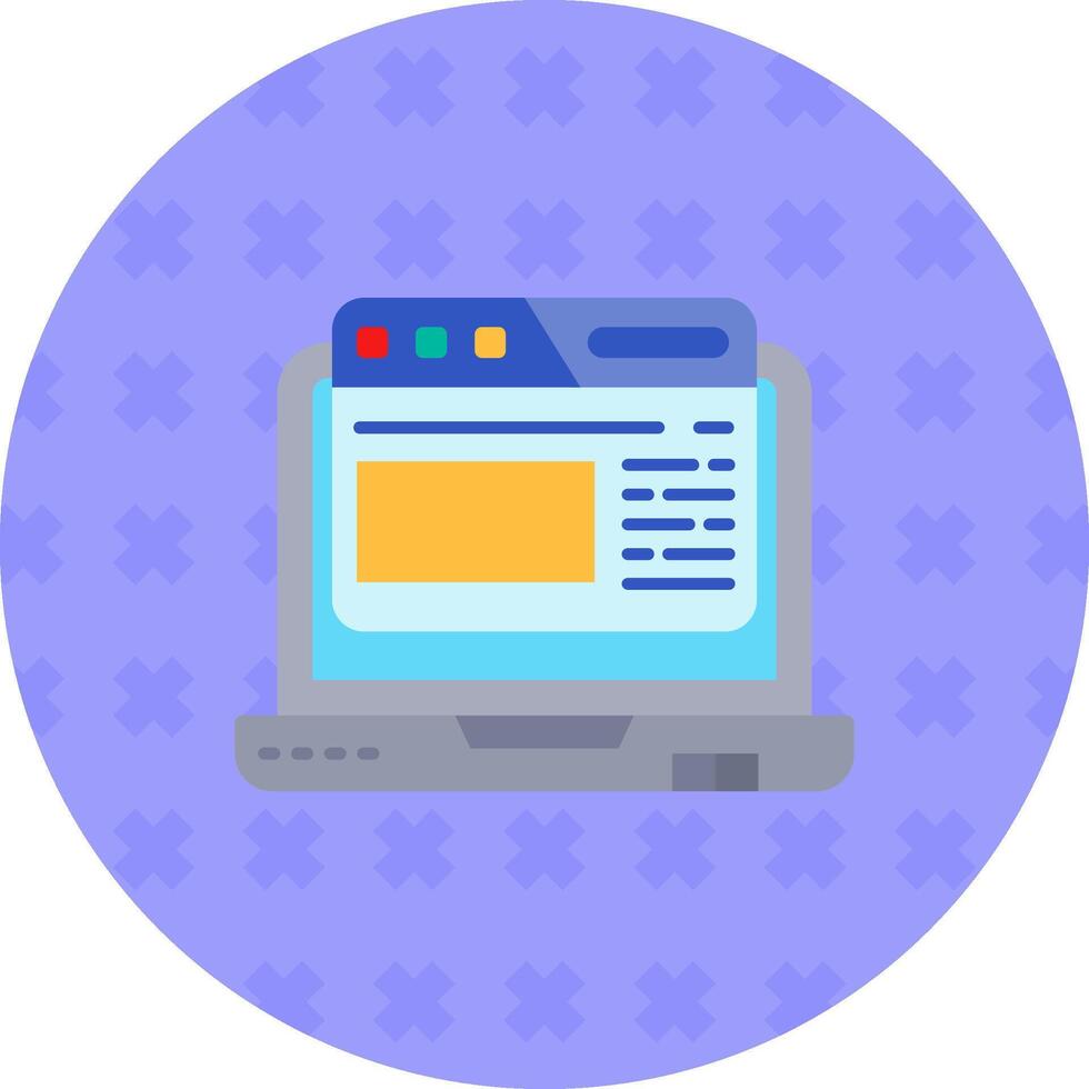 Browser Flat Sticker Icon vector