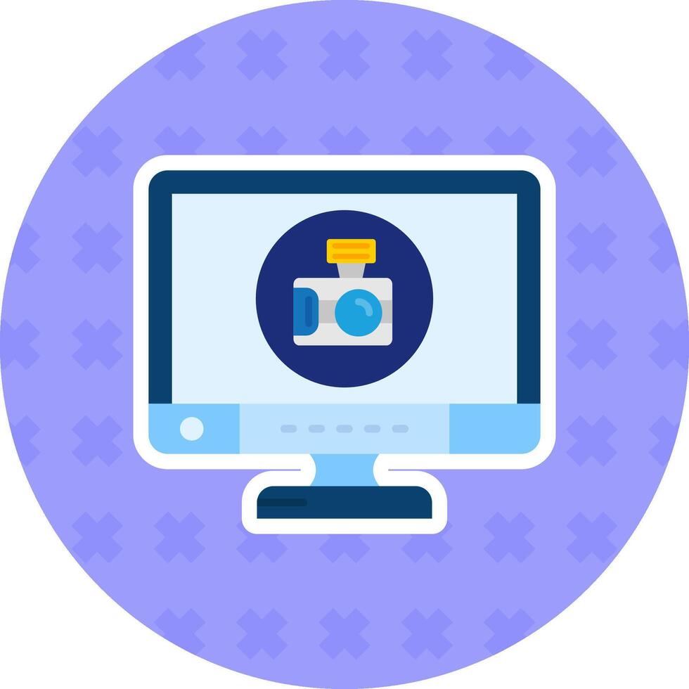 Camera Flat Sticker Icon vector