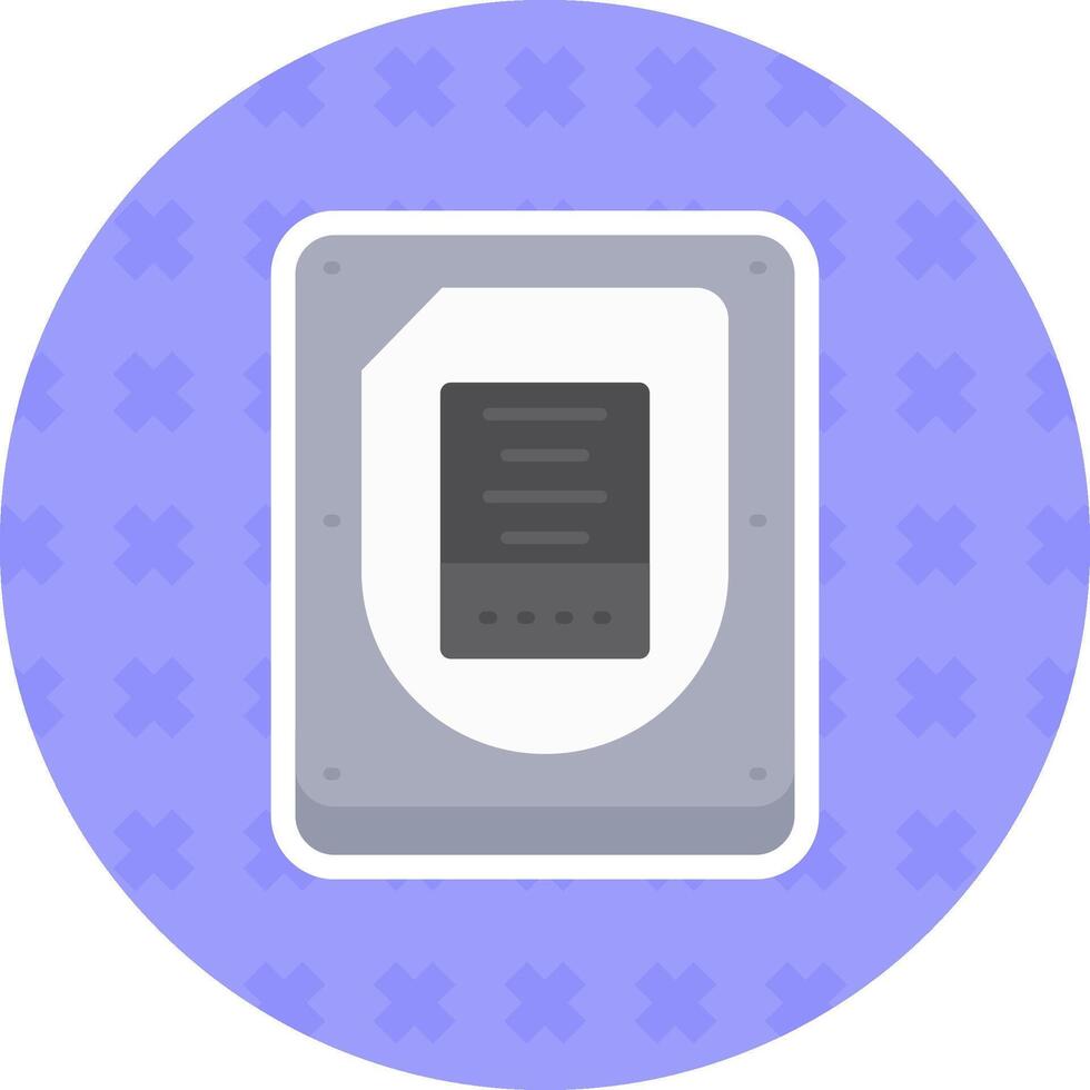 Disk Flat Sticker Icon vector