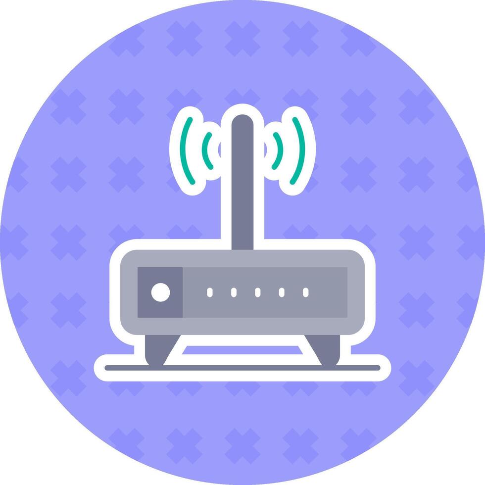 Modem Flat Sticker Icon vector