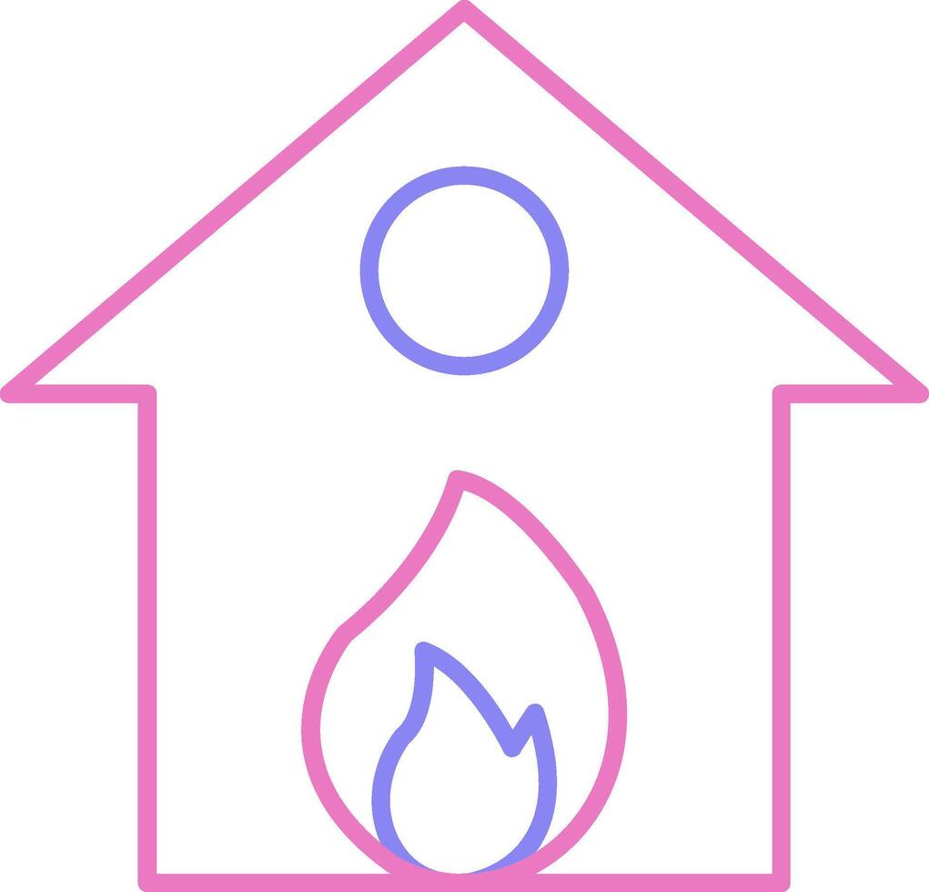 Burning House Linear Two Colour Icon vector