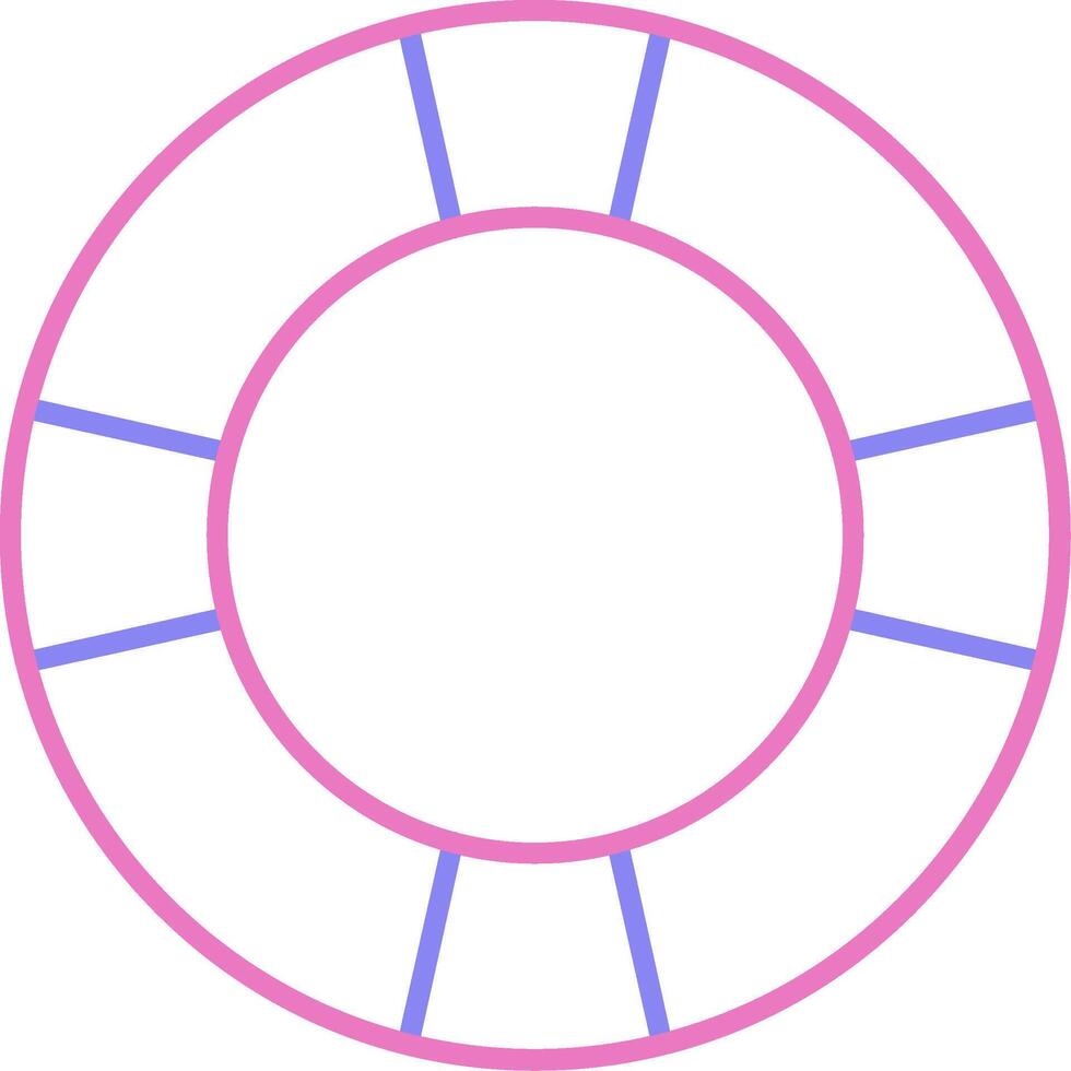 Life Saver Linear Two Colour Icon vector
