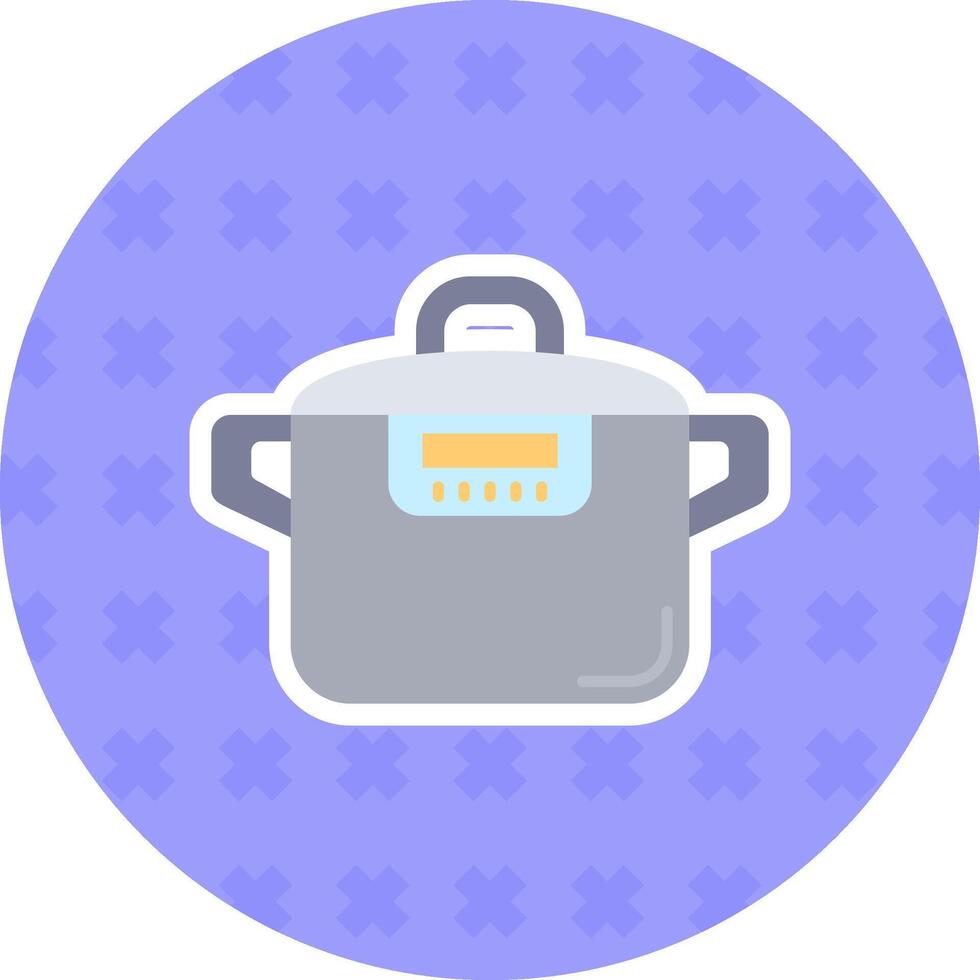 Pressure cooker Flat Sticker Icon vector