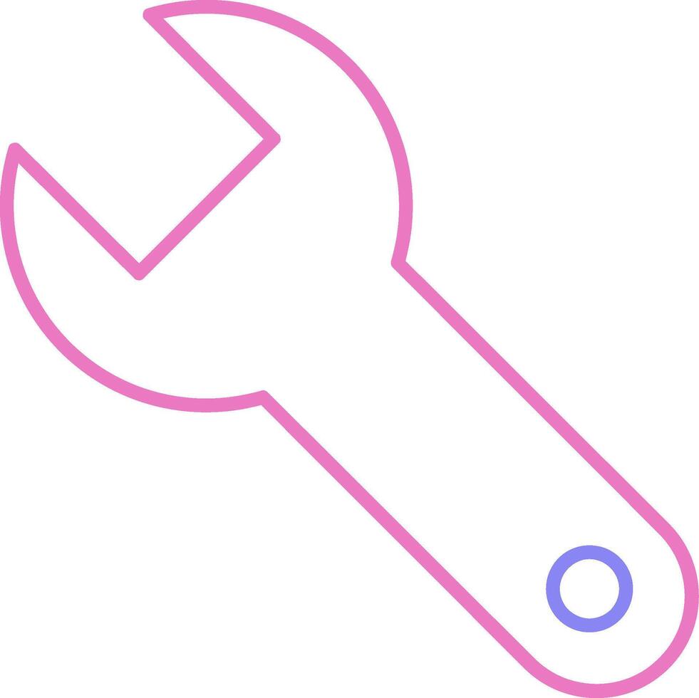 Wrench Linear Two Colour Icon vector